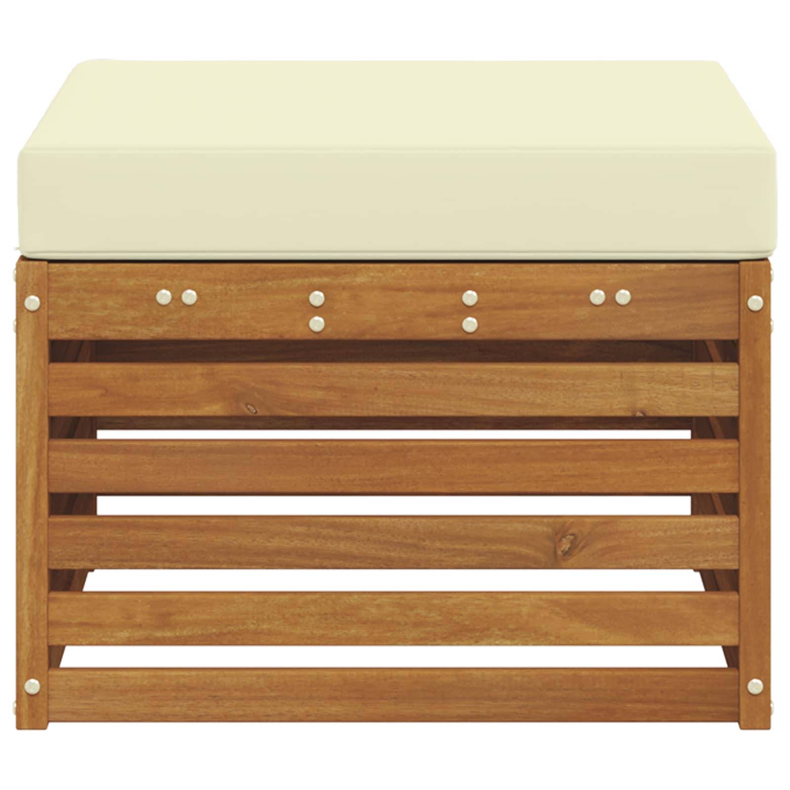 vidaXL Outdoor-Fußhocker Massivholz Akazie Natur