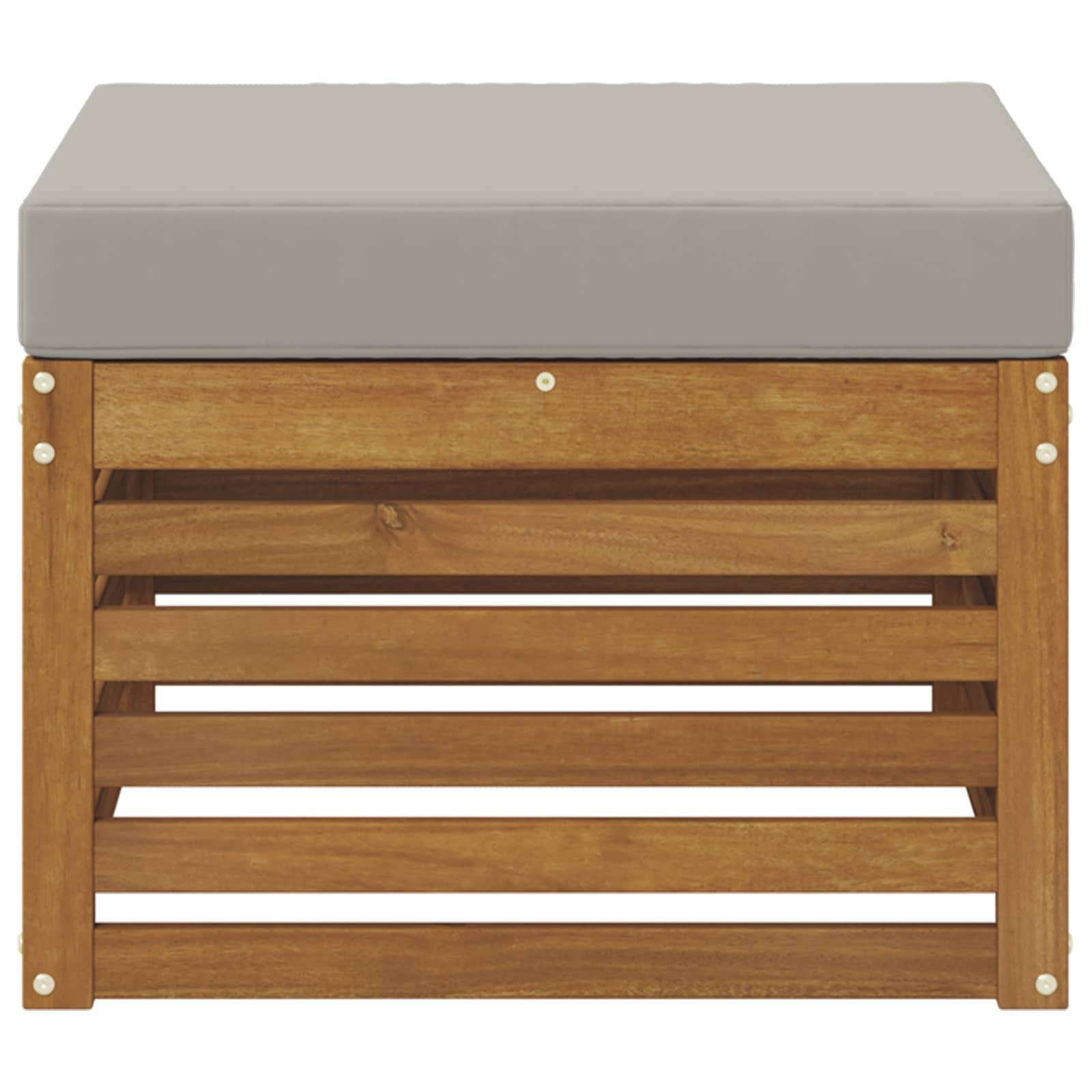 vidaXL Outdoor-Fußhocker Massivholz Akazie Natur