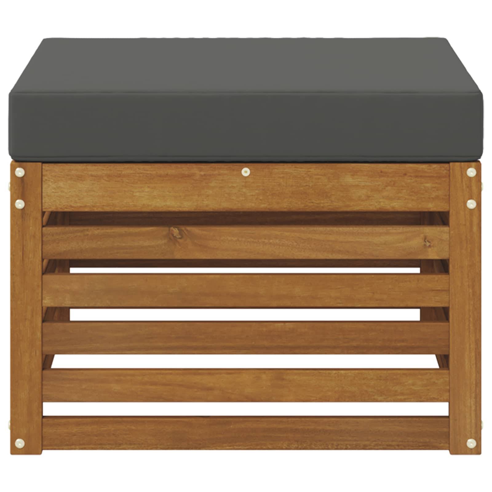 vidaXL Outdoor-Fußhocker Massivholz Akazie Natur