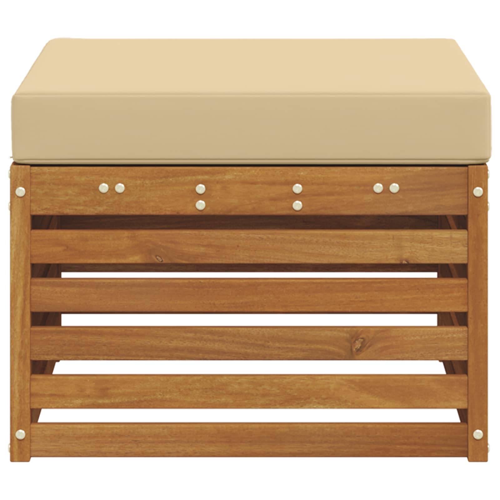 vidaXL Outdoor-Fußhocker Massivholz Akazie Natur