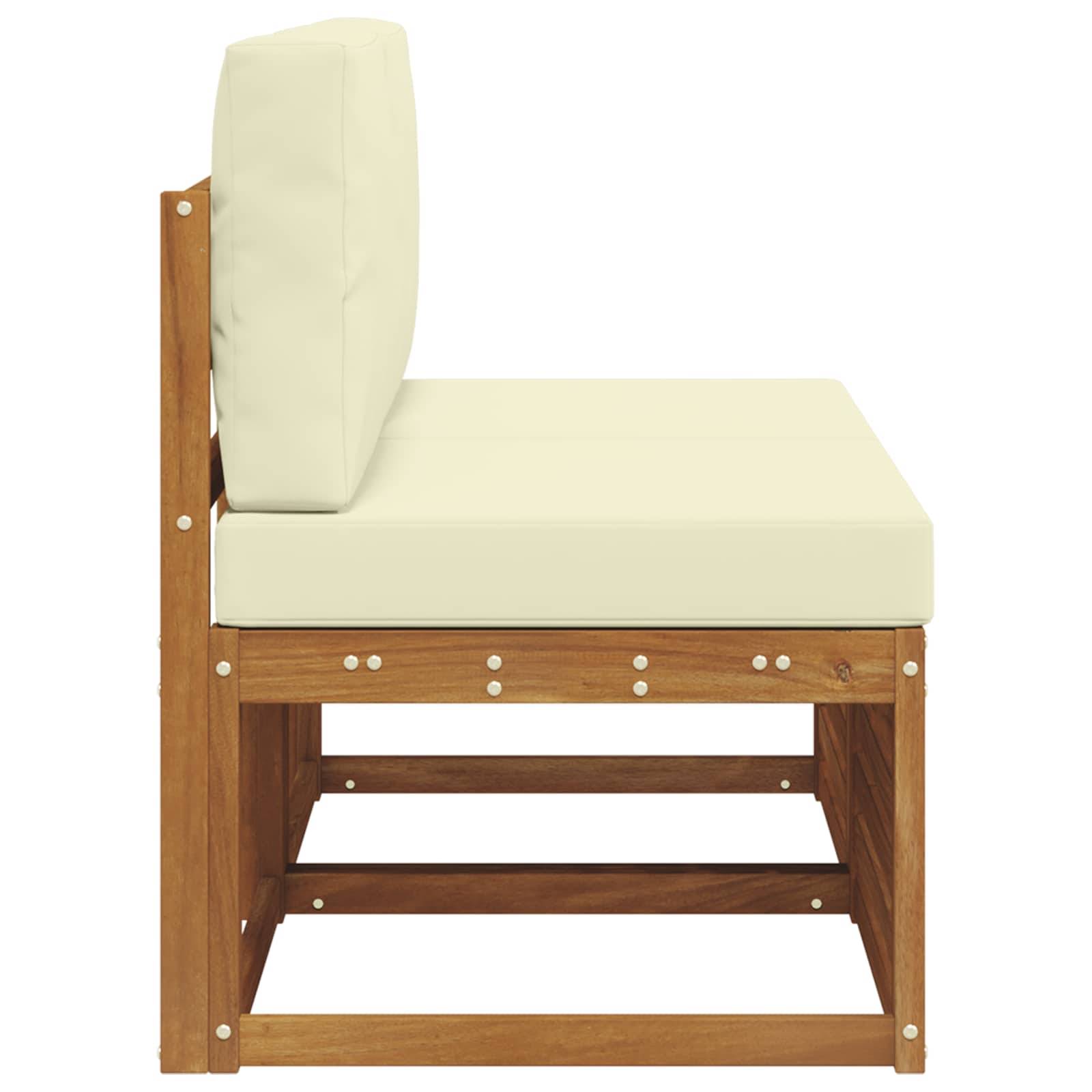 vidaXL 2 Stück Outdoor Mittelsofa Massivholz Akazie Natur