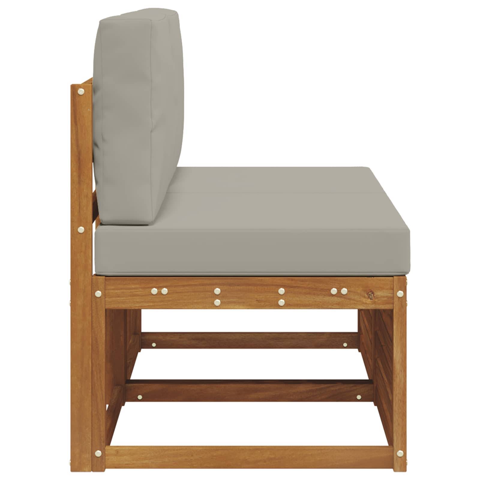 vidaXL 2 Stück Outdoor Mittelsofa Massivholz Akazie Natur