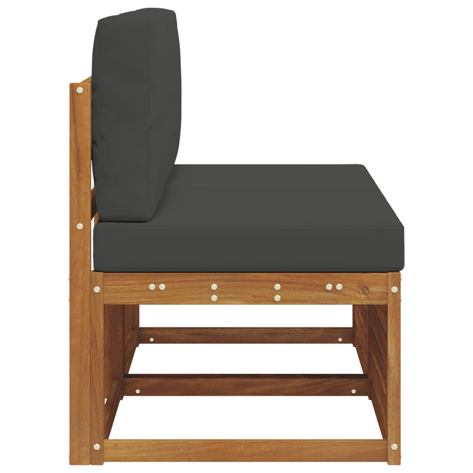 vidaXL 2 Stück Outdoor Mittelsofa Massivholz Akazie Natur
