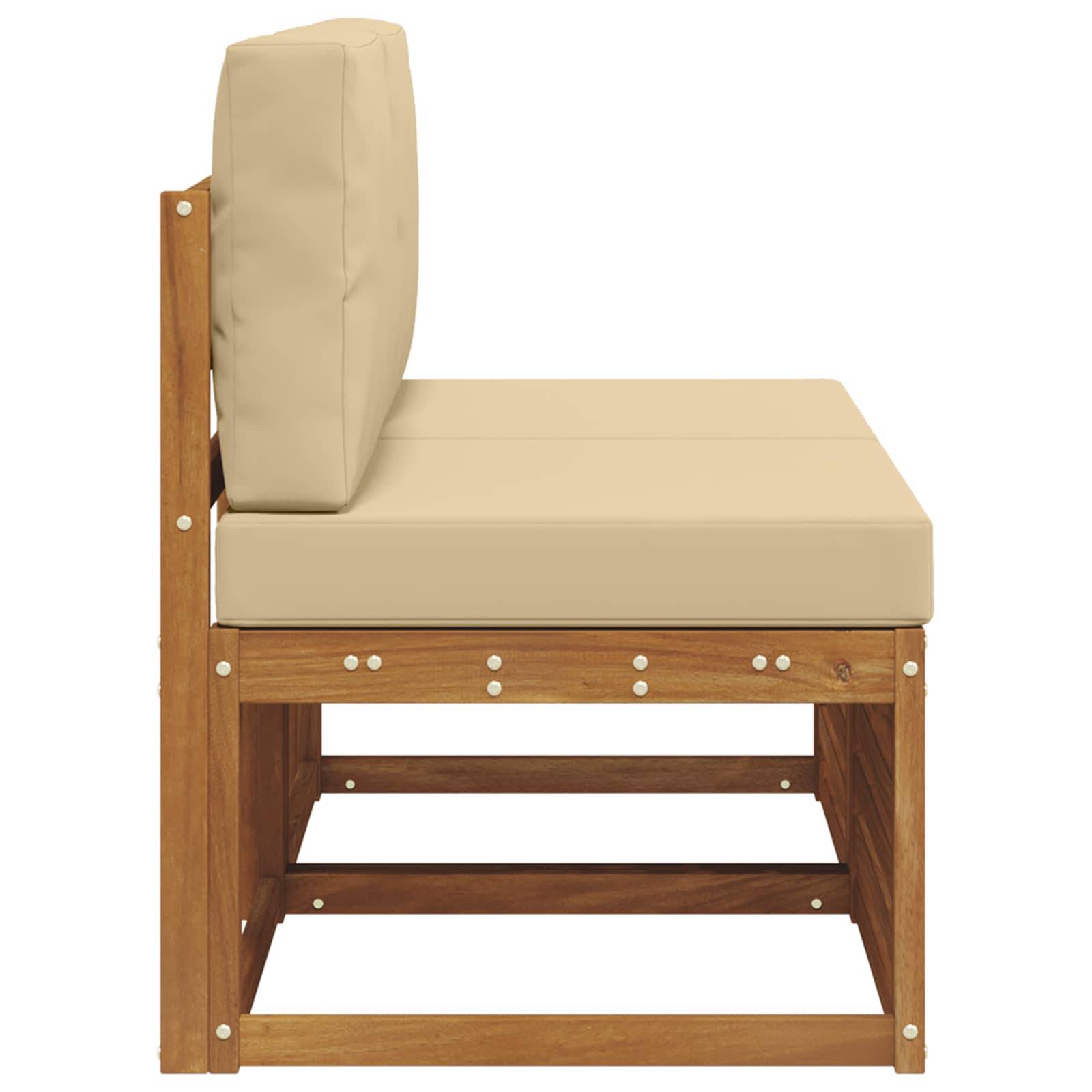 vidaXL 2 Stück Outdoor Mittelsofa Massivholz Akazie Natur