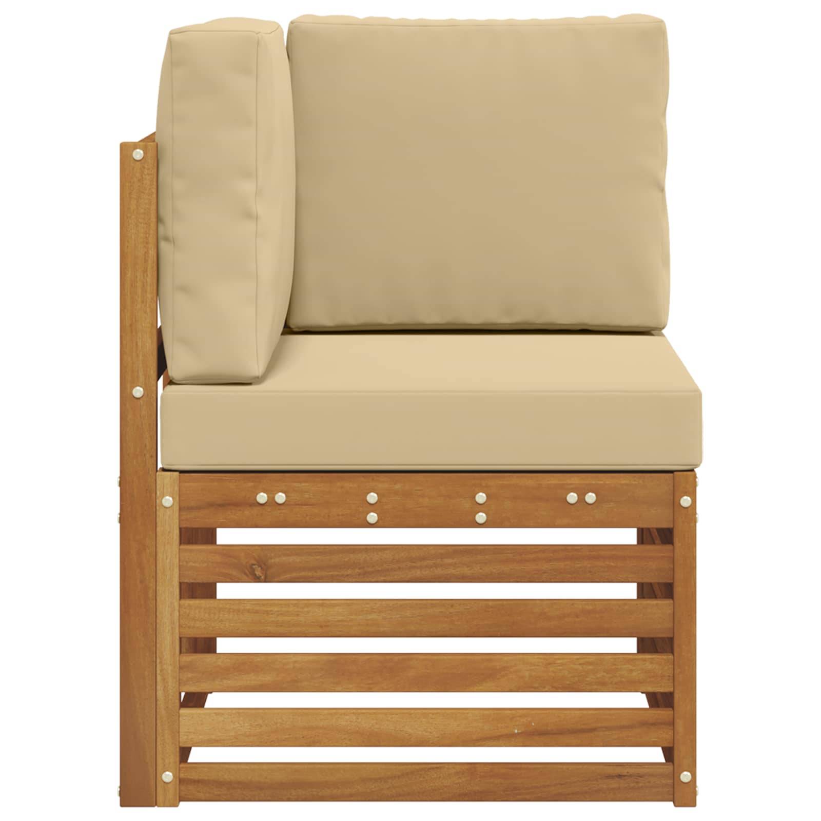 vidaXL Outdoor Ecksofa Massivholz Akazie Natur