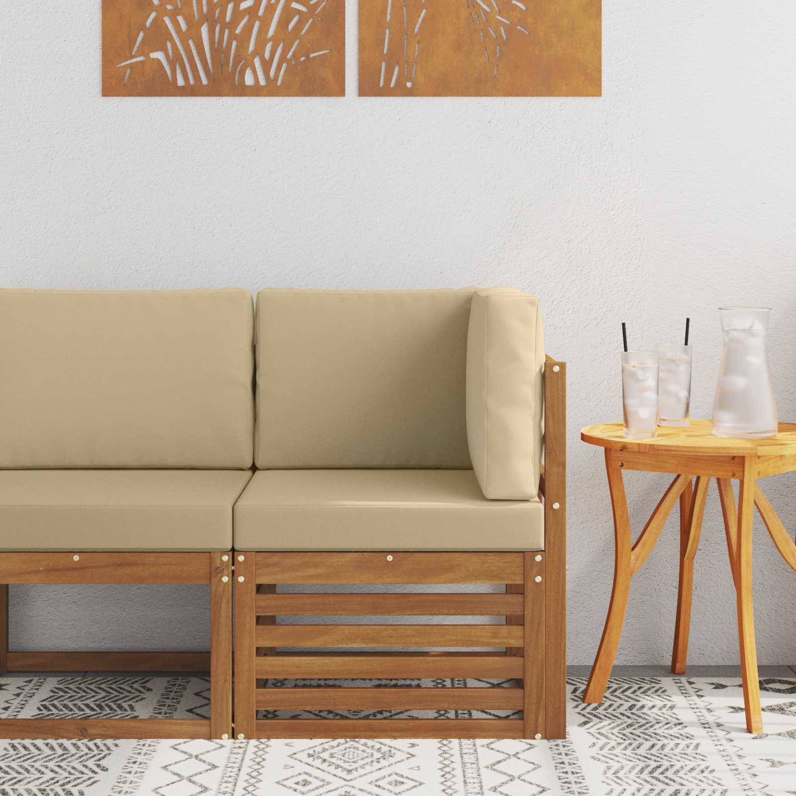 vidaXL Outdoor Ecksofa Massivholz Akazie Natur