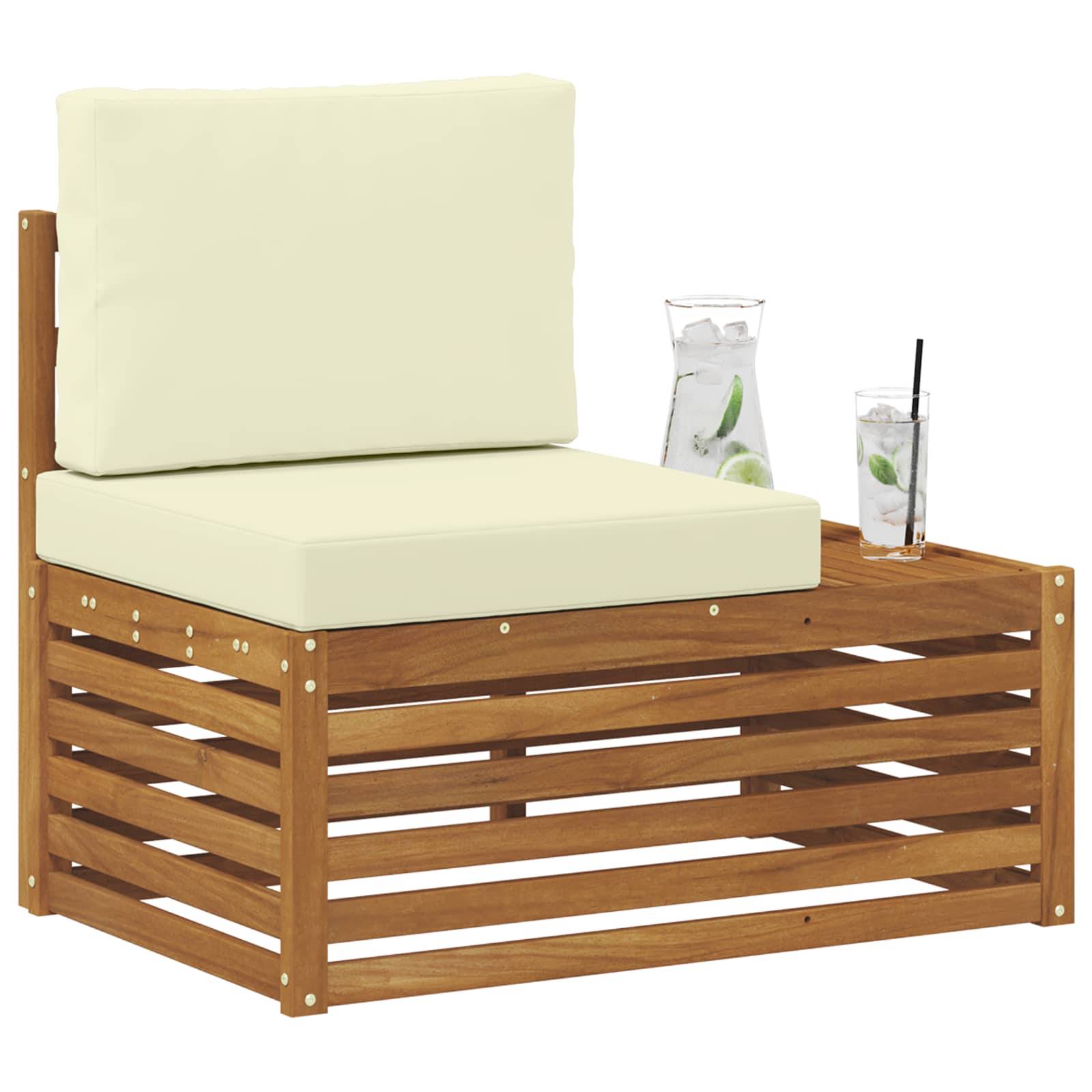 vidaXL Outdoor Endsofa Natur 91 x 63 x 73 cm Massivholz Akazie