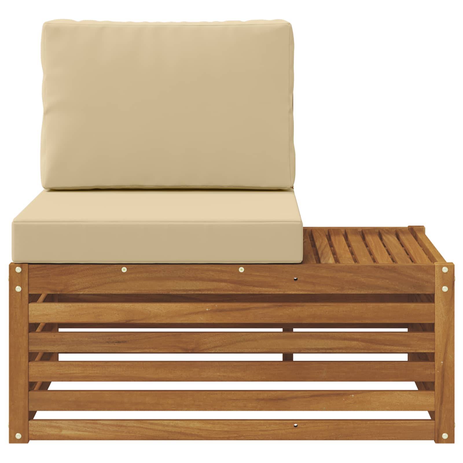 vidaXL Outdoor Endsofa Natur 91 x 63 x 73 cm Massivholz Akazie