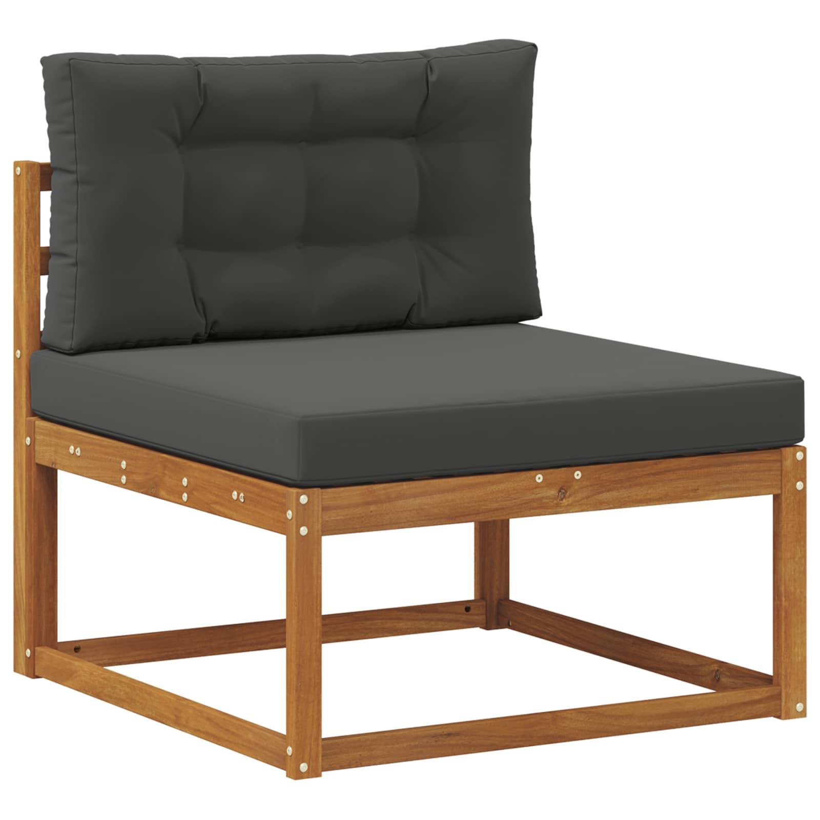 vidaXL Outdoor-Sofagarnitur 6 Stück Natur und Anthrazit