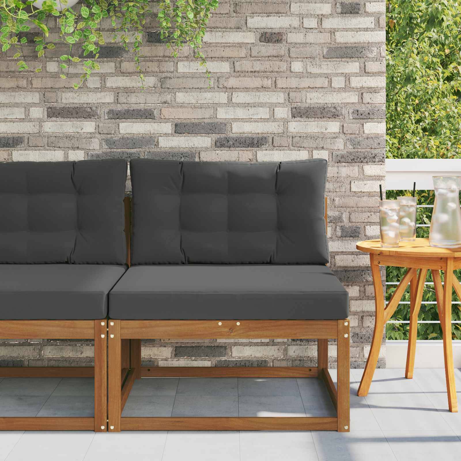 vidaXL Outdoor Mittelsofa Massivholz Akazie Natur