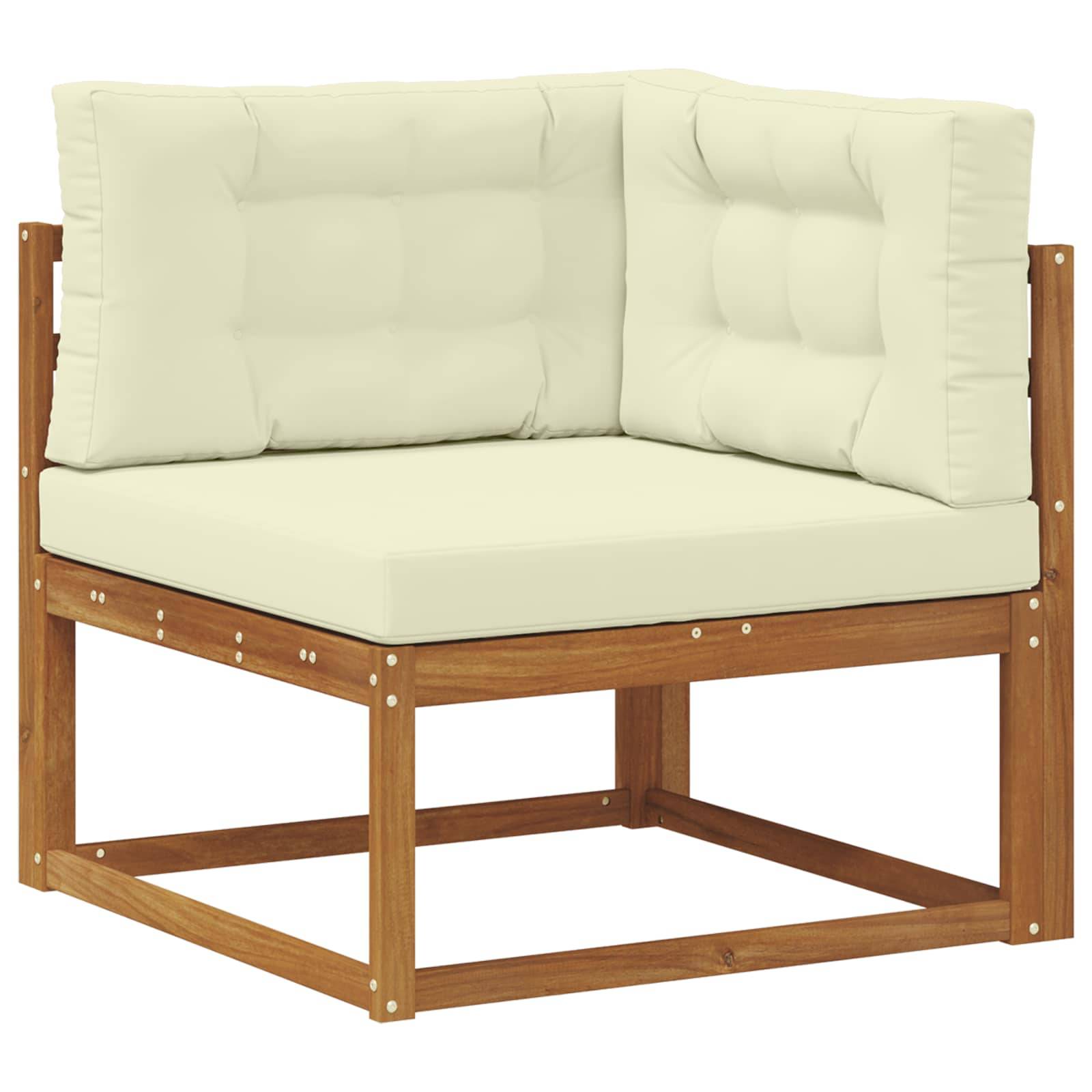 vidaXL Outdoor-Sofagarnitur mit Kissen 7 pcs Natur und Creme