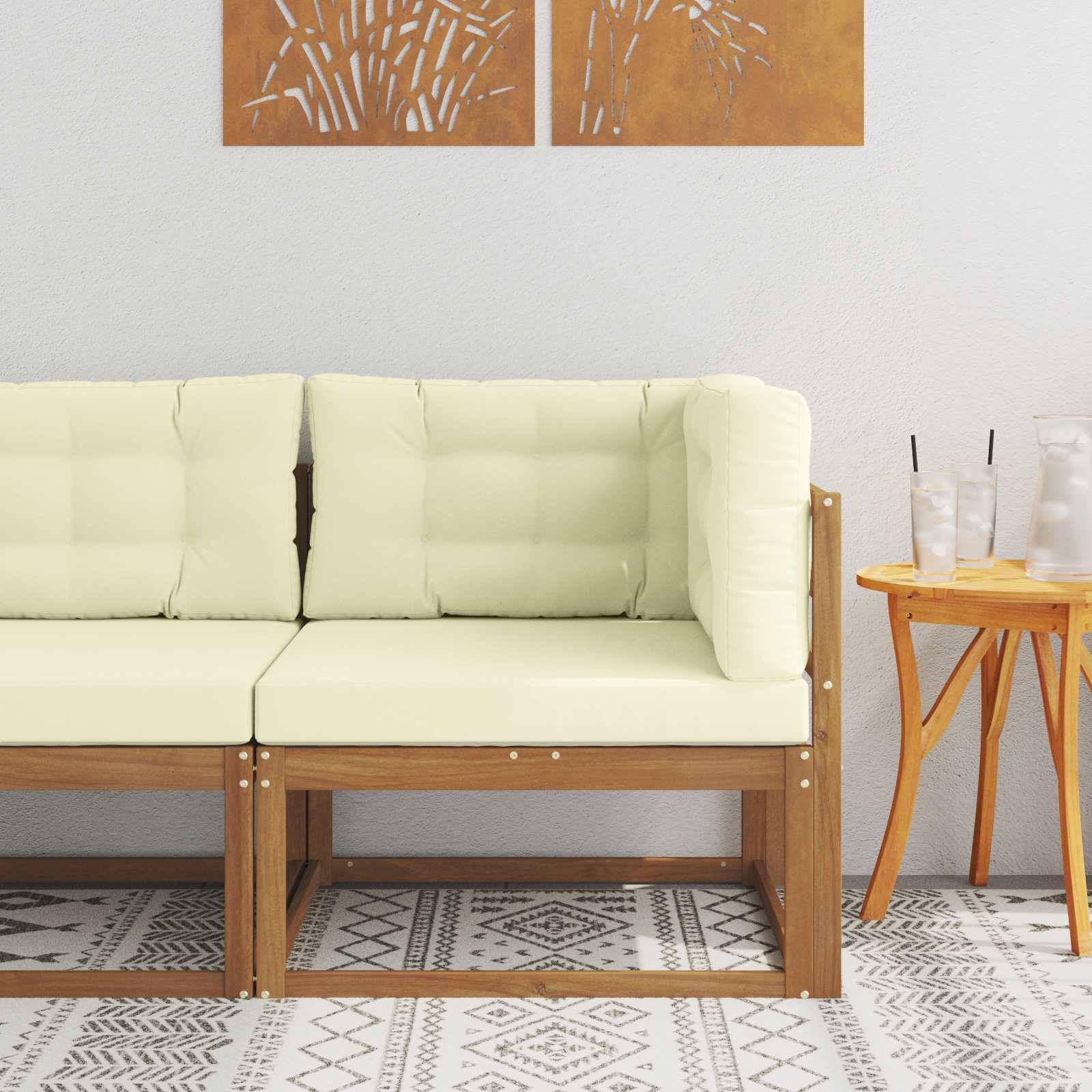 vidaXL Outdoor Ecksofa Massivholz Akazie Natur