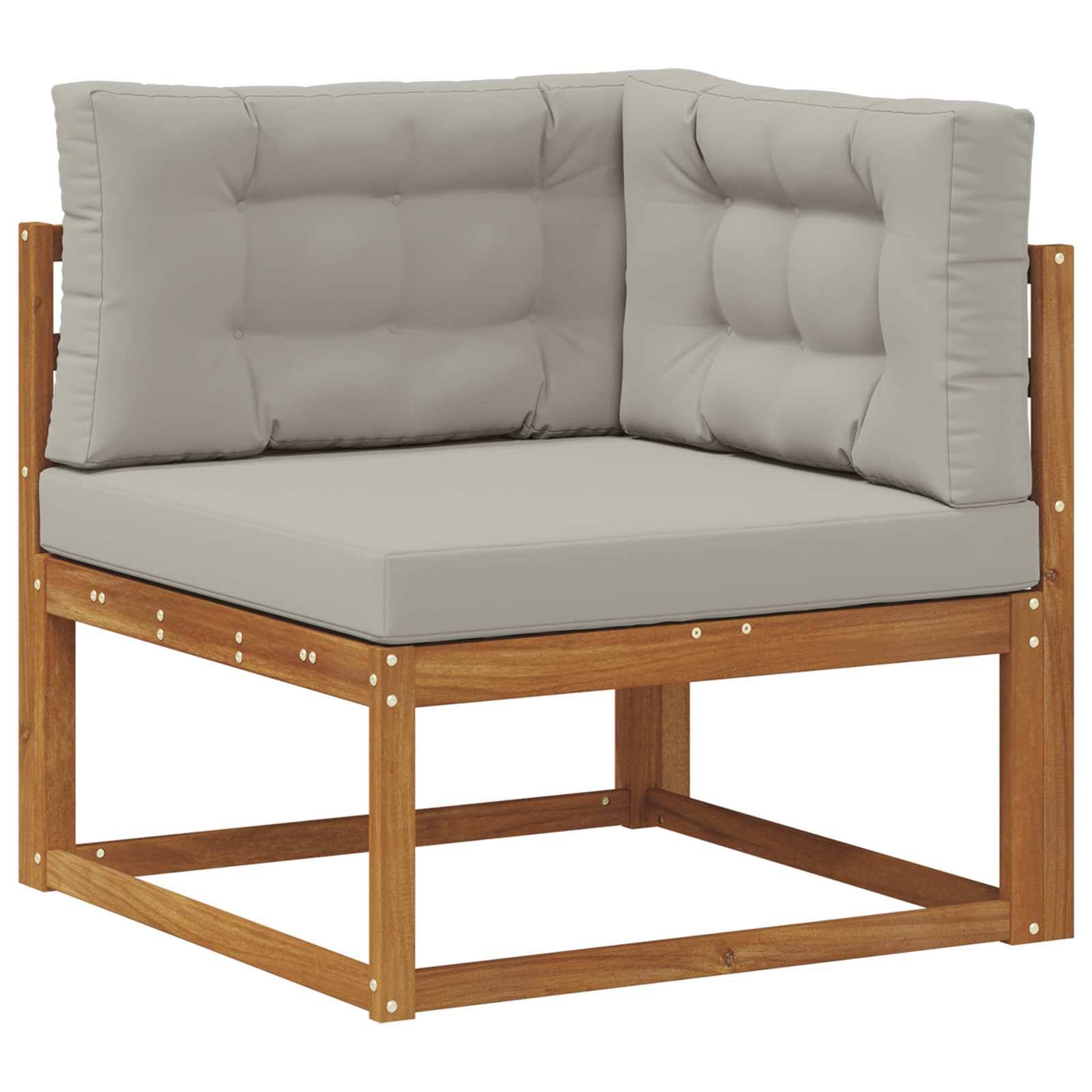 vidaXL Outdoor-Sofagarnitur mit Kissen 10 pcs Natürlich und Hellgrau