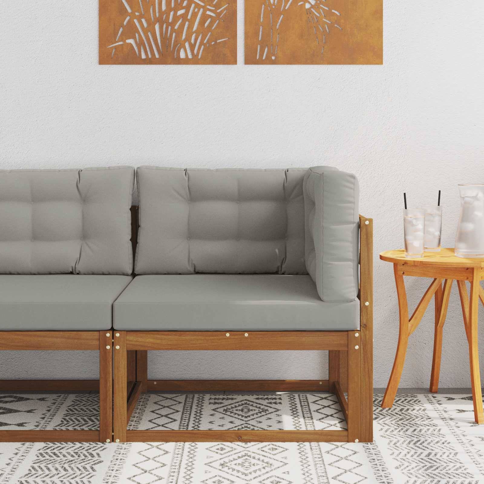 vidaXL Outdoor Ecksofa Massivholz Akazie Natur