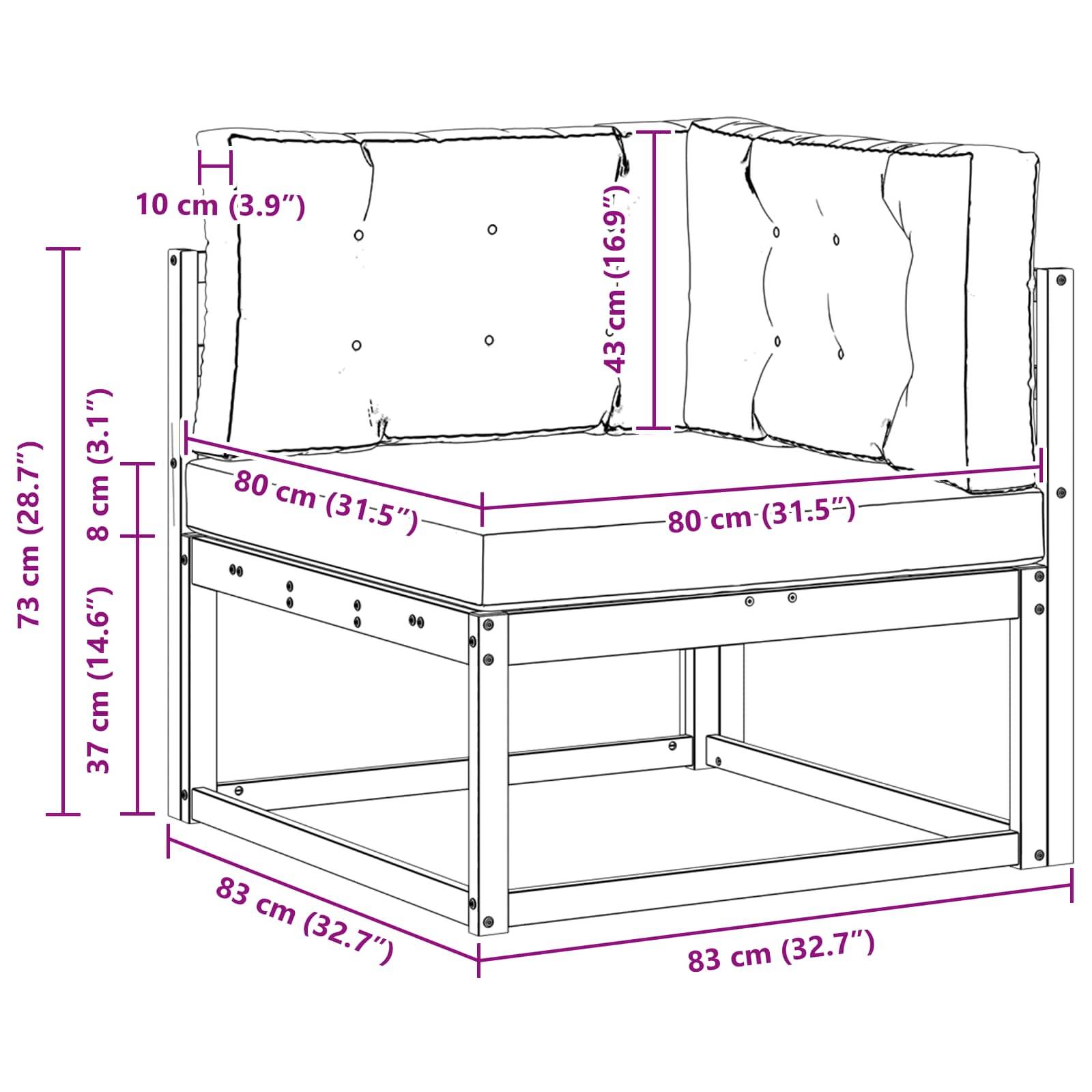 vidaXL Outdoor Ecksofa Polyester Weiß