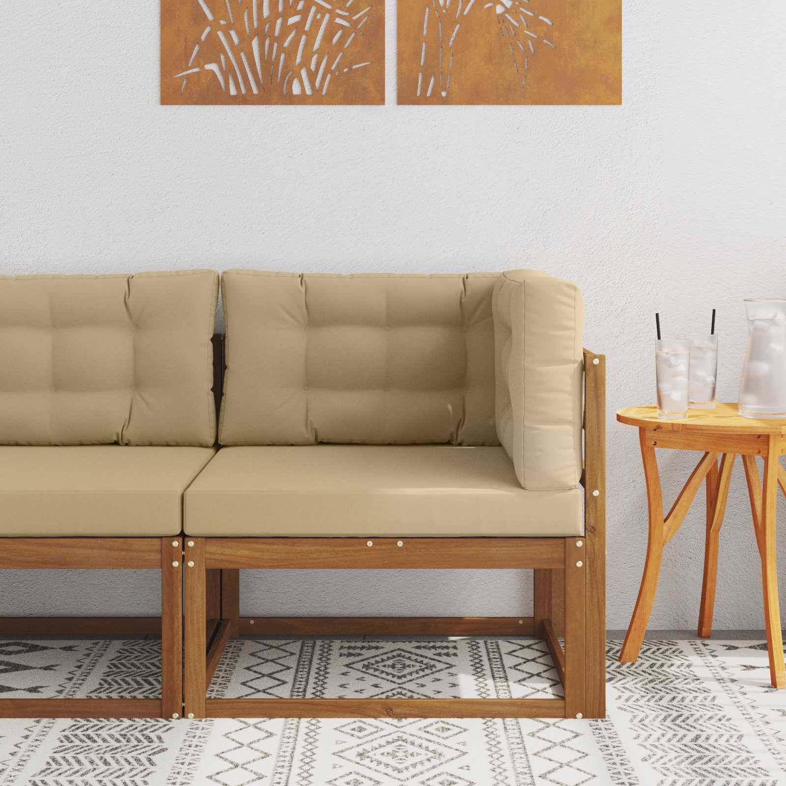 vidaXL Outdoor Ecksofa Massivholz Akazie Natur