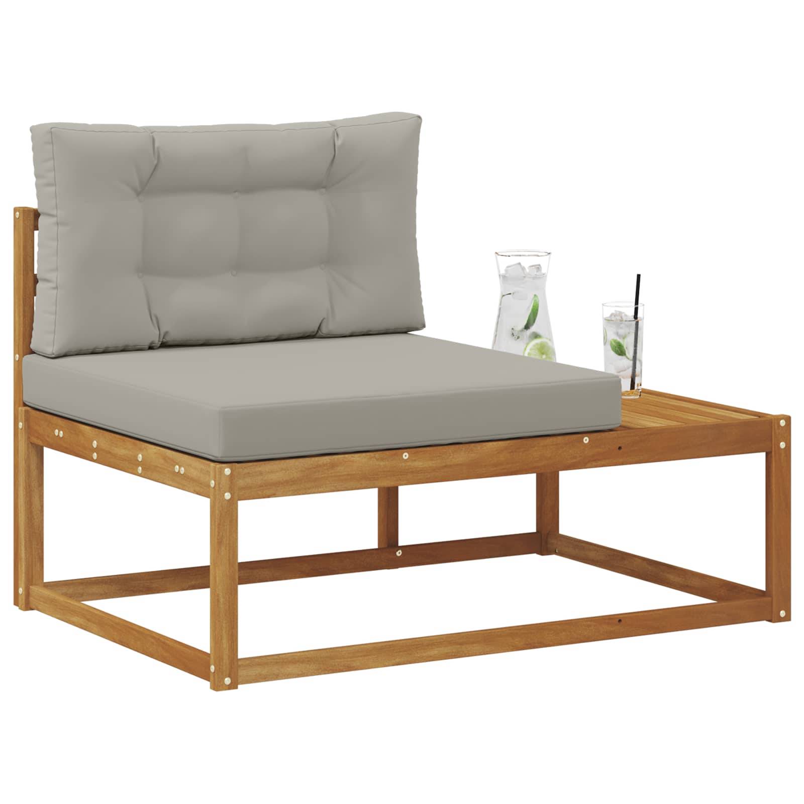 vidaXL Outdoor Endsofa Natur 115 x 83 x 73 cm Massivholz Akazie