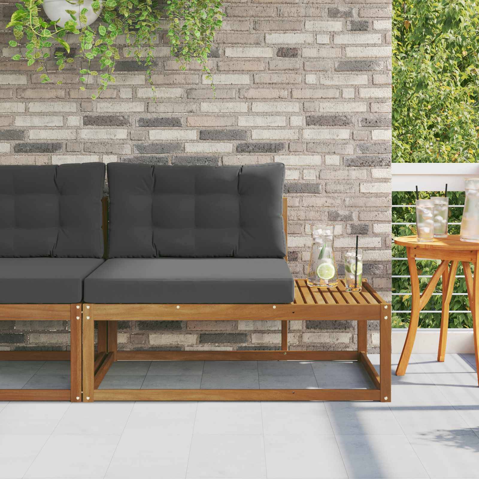 vidaXL Outdoor Endsofa Natur 115 x 83 x 73 cm Massivholz Akazie