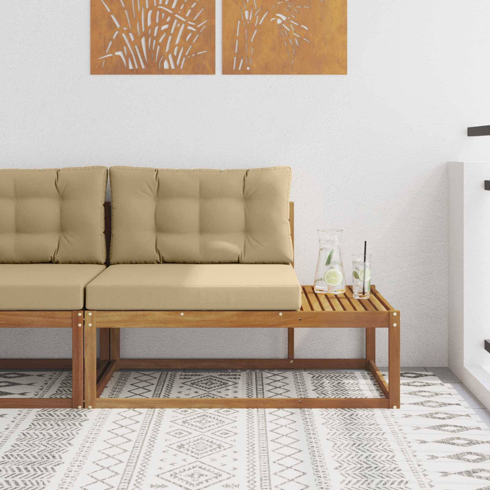vidaXL Outdoor Endsofa Natur 115 x 83 x 73 cm Massivholz Akazie