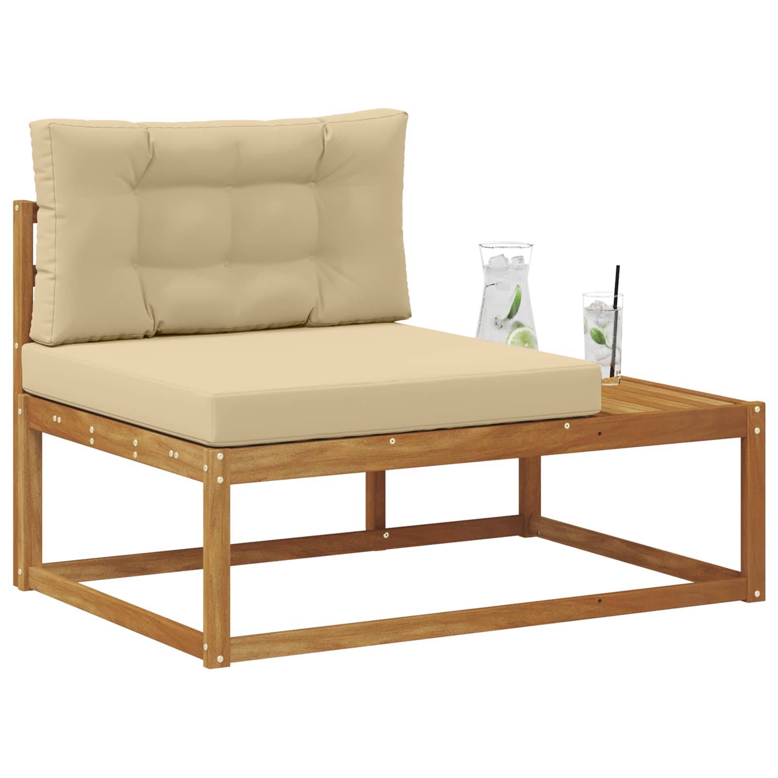 vidaXL Outdoor Endsofa Natur 115 x 83 x 73 cm Massivholz Akazie