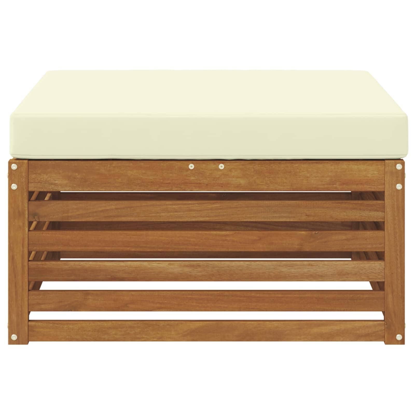 vidaXL Outdoor-Fußhocker Massivholz Akazie Natur
