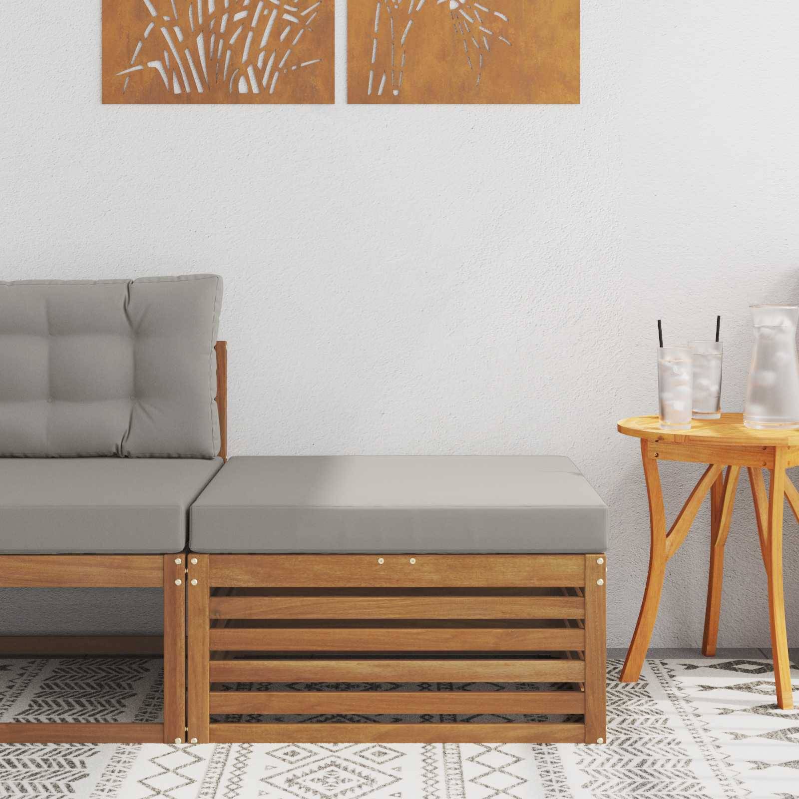 vidaXL Outdoor-Fußhocker Massivholz Akazie Natur