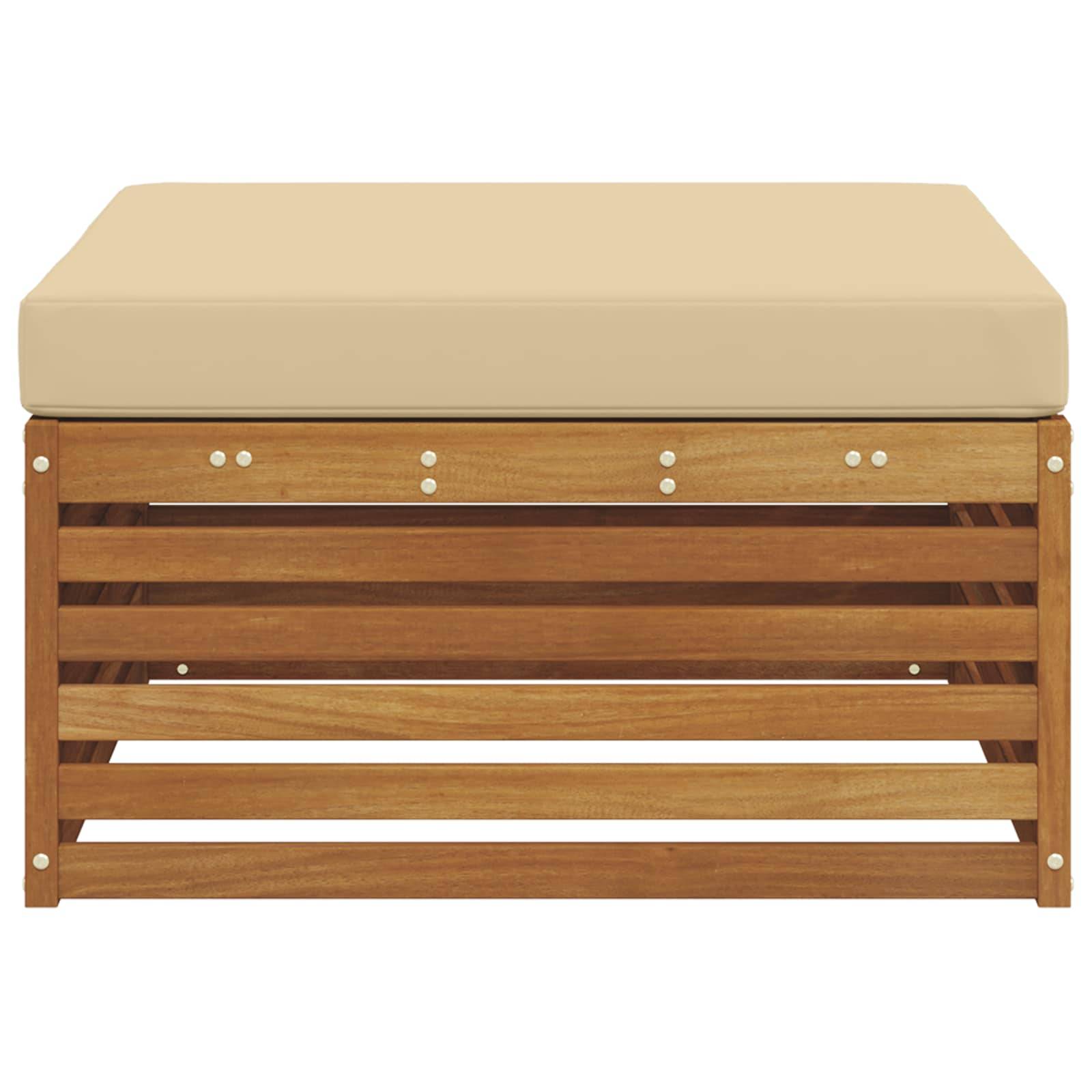 vidaXL Outdoor-Fußhocker Massivholz Akazie Natur
