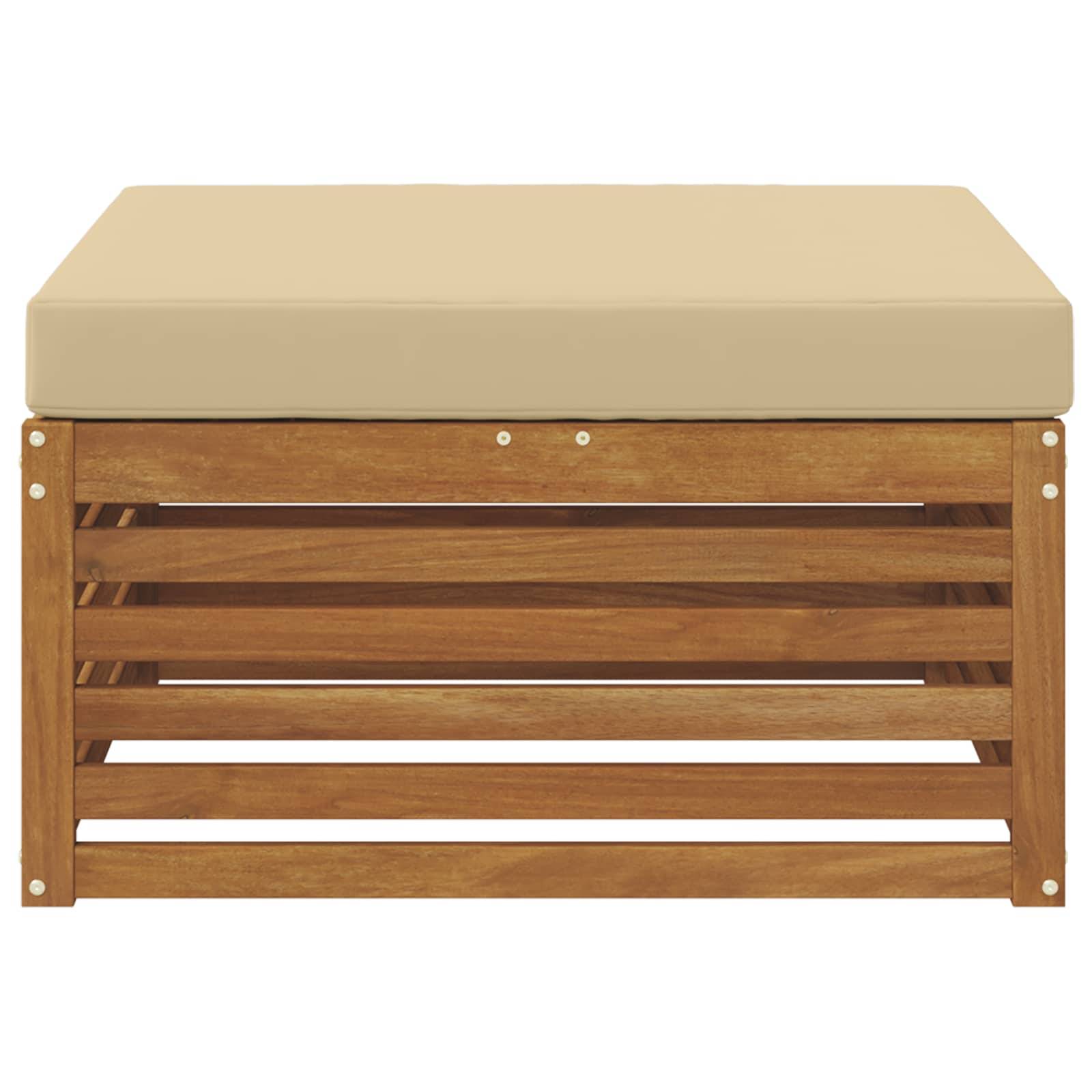 vidaXL Outdoor-Fußhocker Massivholz Akazie Natur