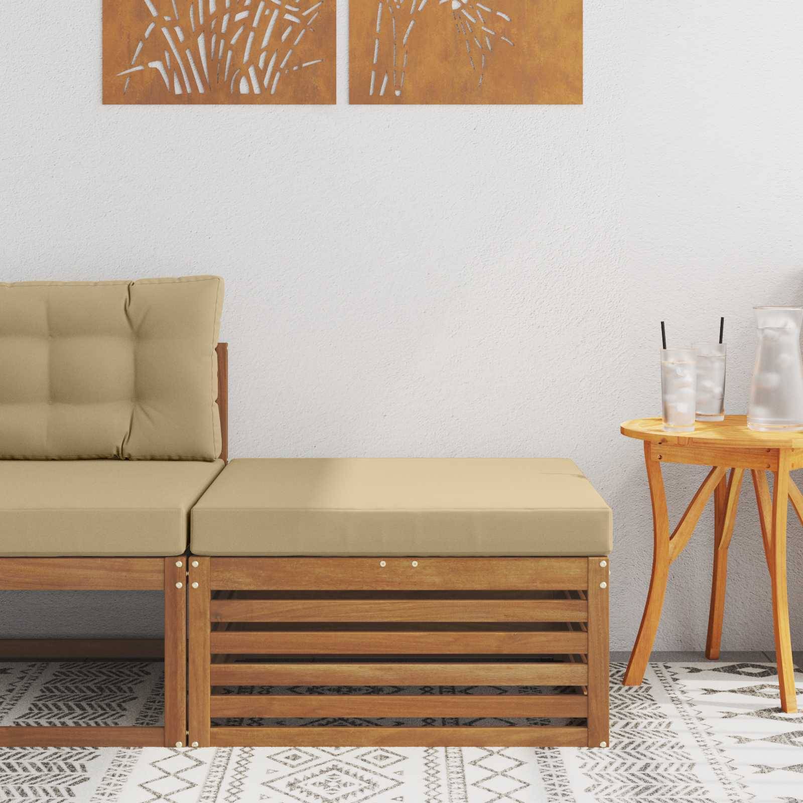 vidaXL Outdoor-Fußhocker Massivholz Akazie Natur