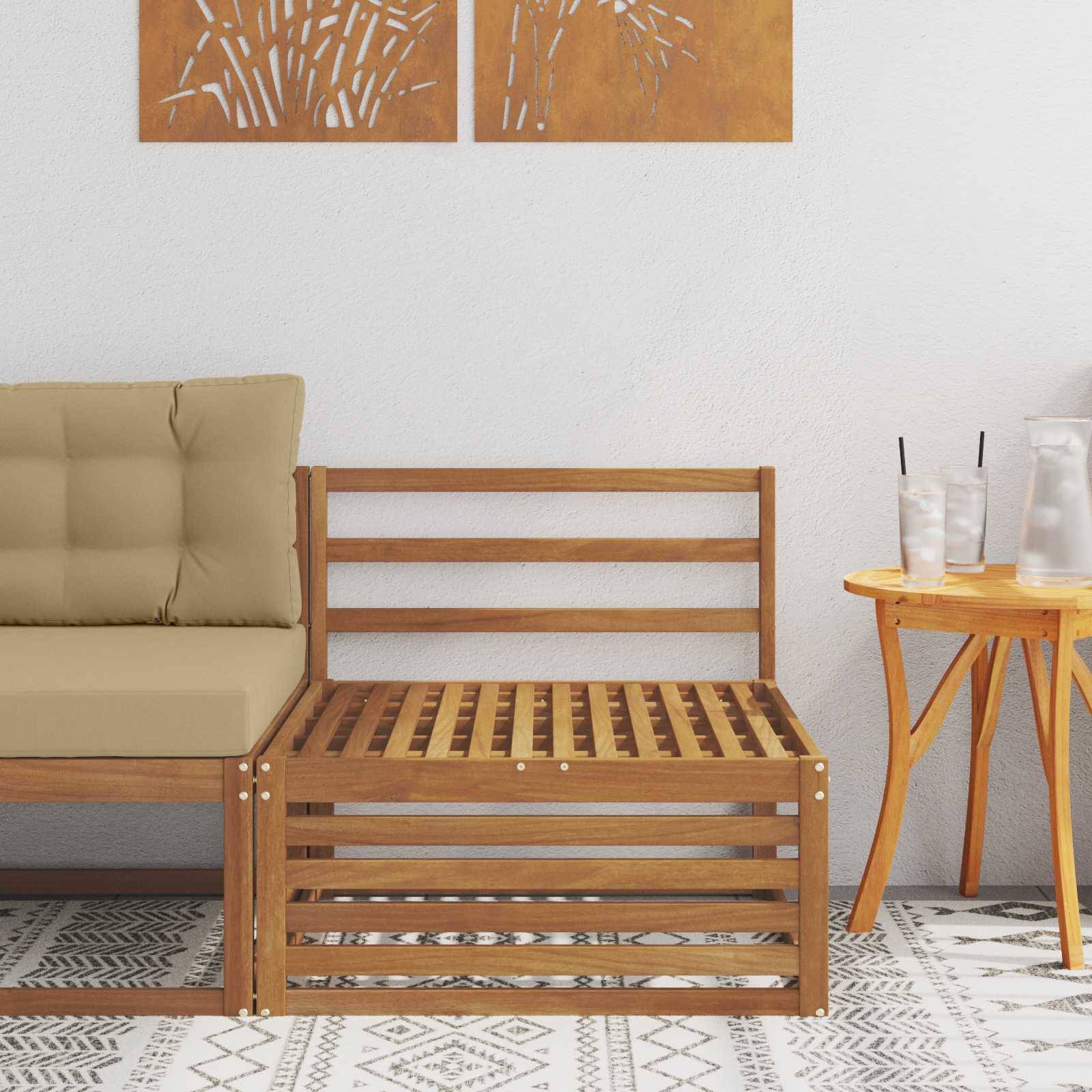vidaXL Outdoor Mittelsofa Massivholz Akazie Natur 79 x 83 x 73 cm