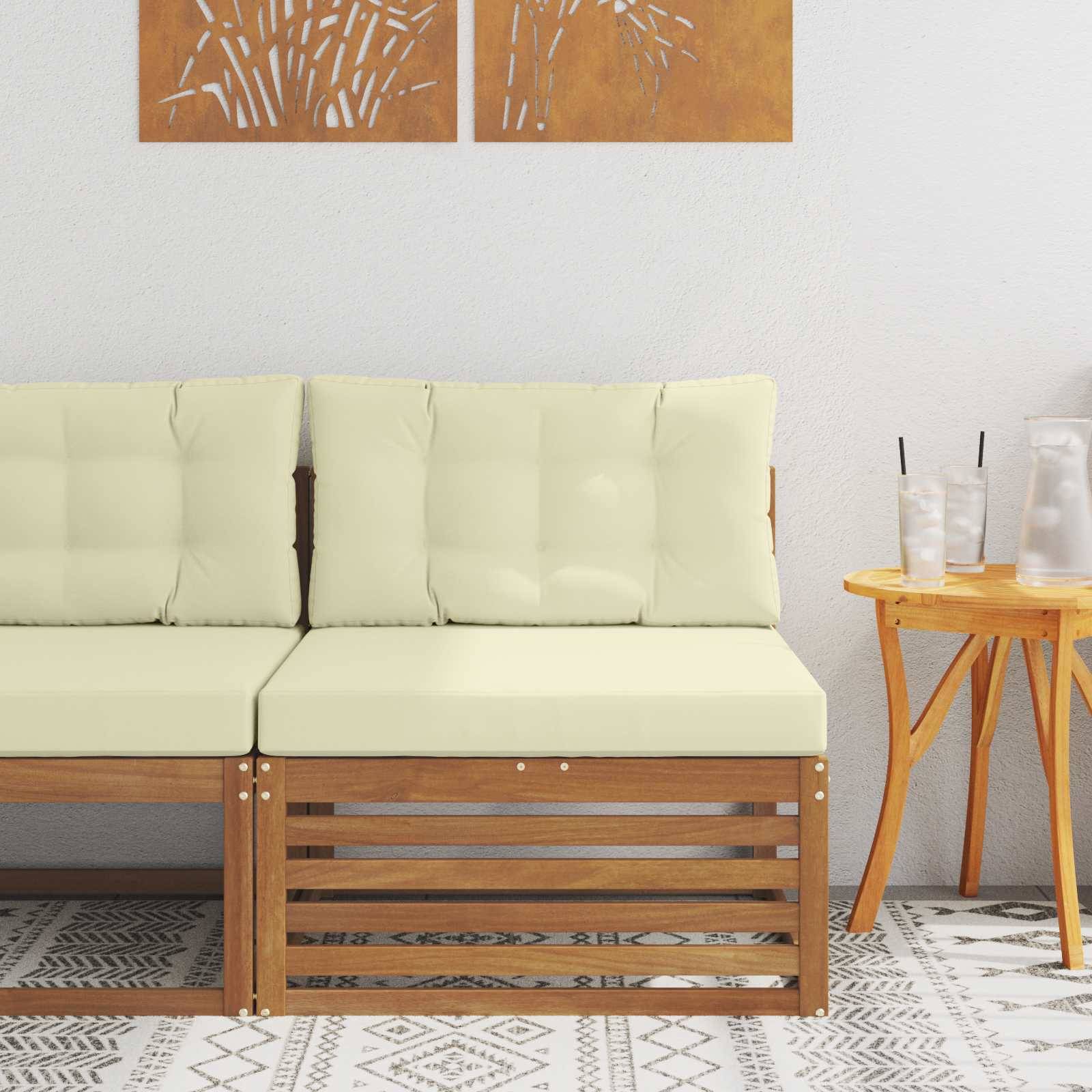 vidaXL Outdoor Mittelsofa Massivholz Akazie Natur