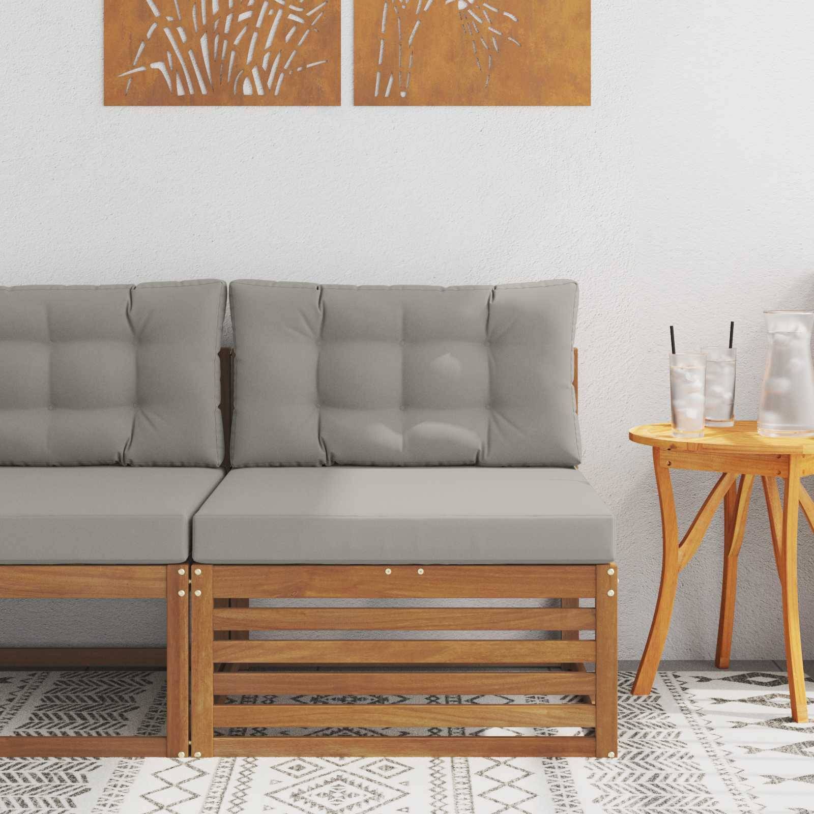 vidaXL Outdoor Mittelsofa Massivholz Akazie Natur
