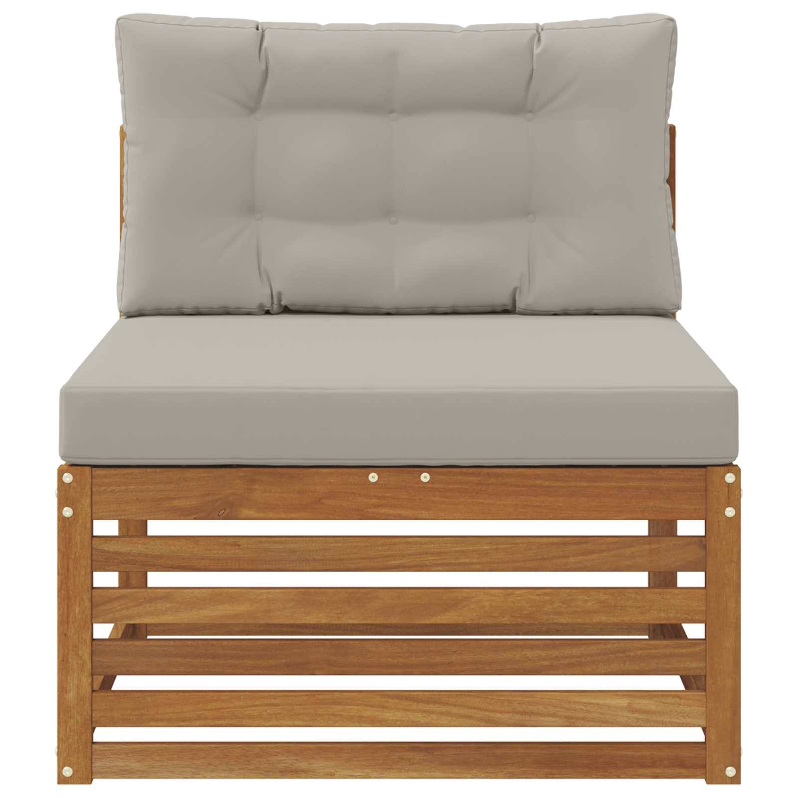 vidaXL Outdoor Mittelsofa Massivholz Akazie Natur