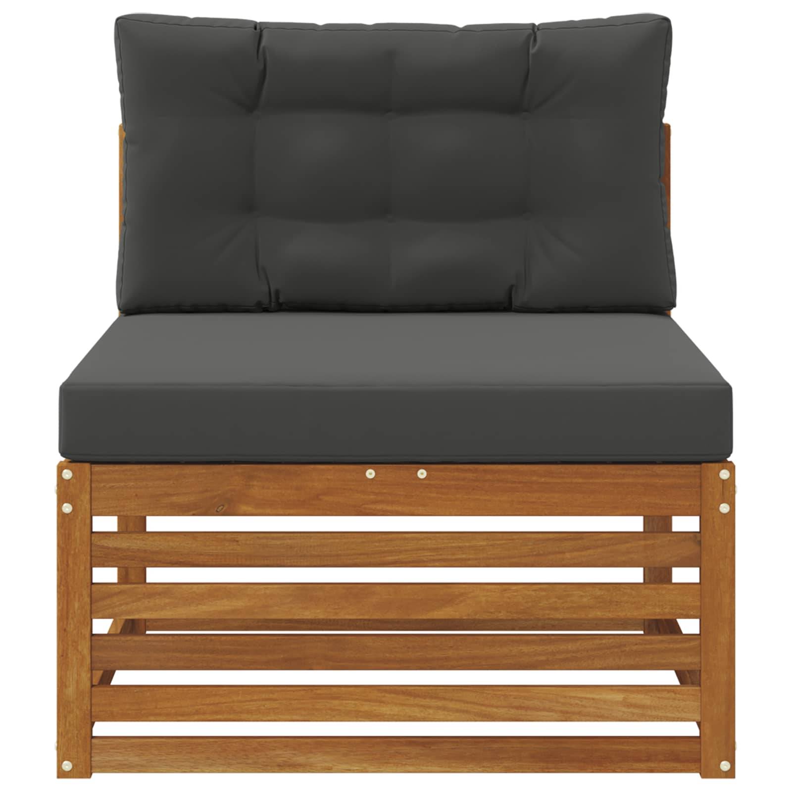 vidaXL Outdoor Mittelsofa Massivholz Akazie Natur