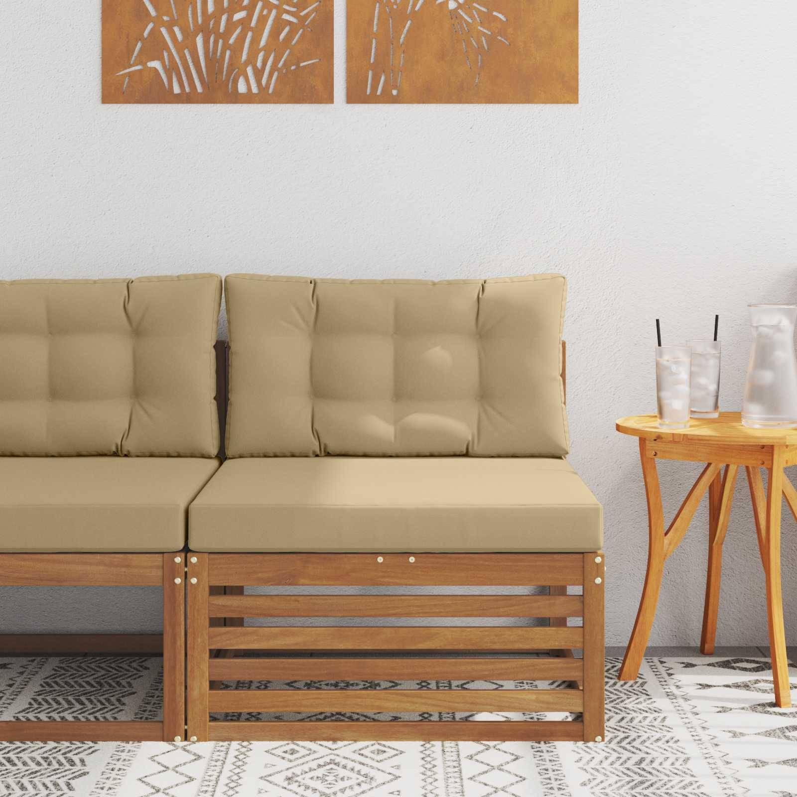 vidaXL Outdoor Mittelsofa Massivholz Akazie Natur