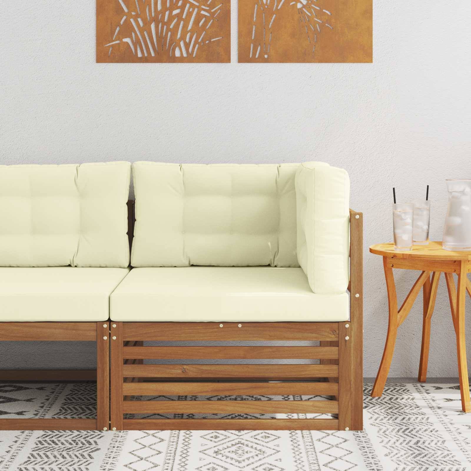 vidaXL Outdoor Ecksofa Massivholz Akazie Natur