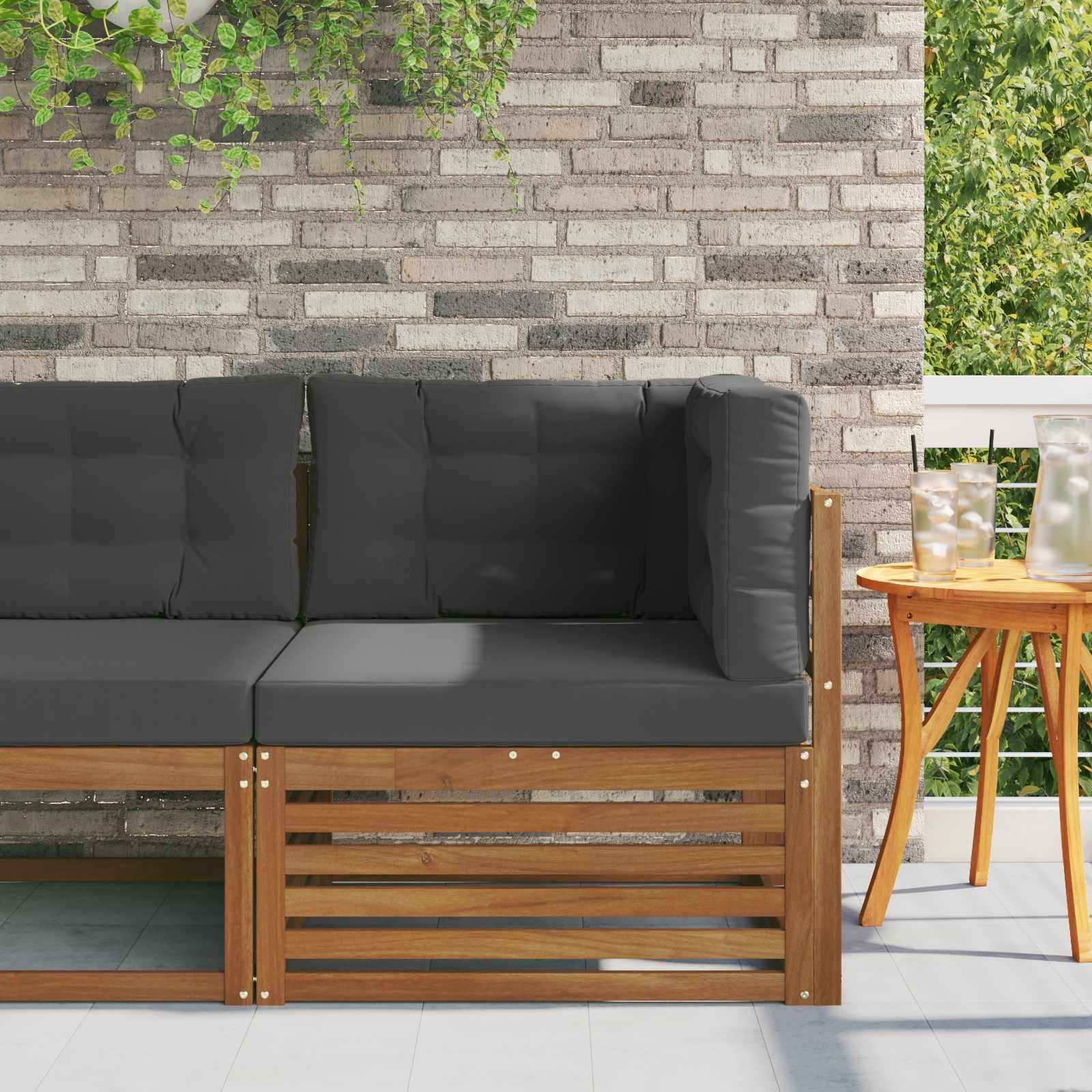vidaXL Outdoor Ecksofa Massivholz Akazie Natur