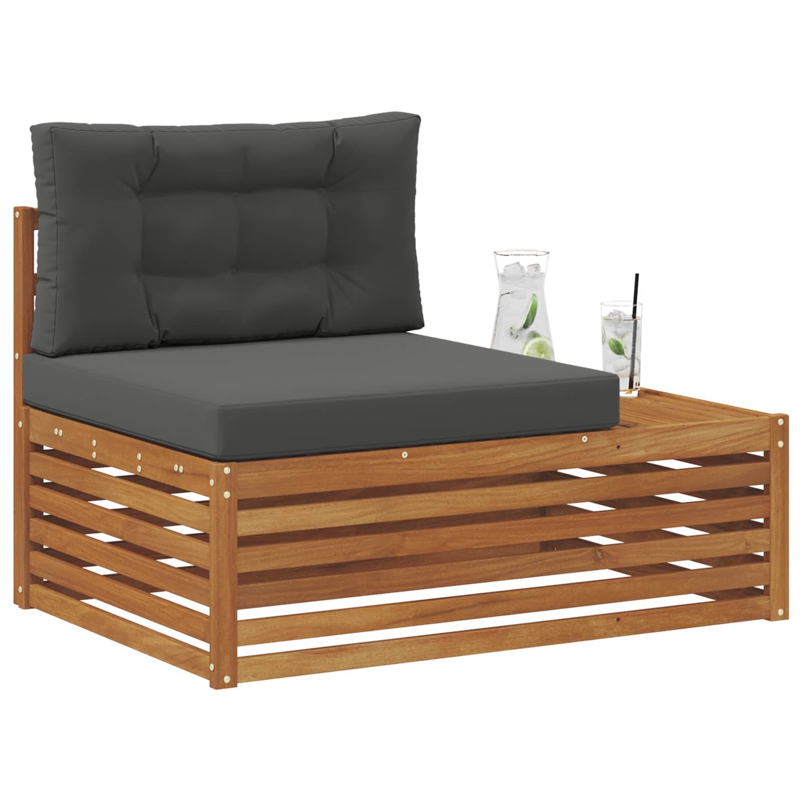 vidaXL Outdoor Endsofa Natur 115 x 83 x 73 cm Massivholz Akazie