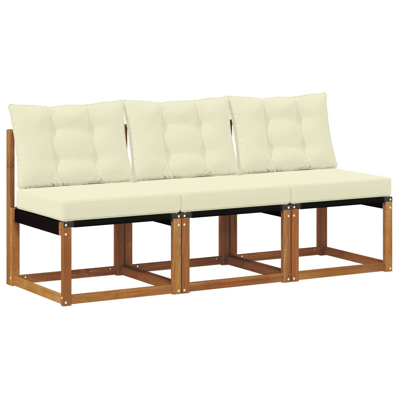 vidaXL 3 Stück Outdoor Mittelsofa