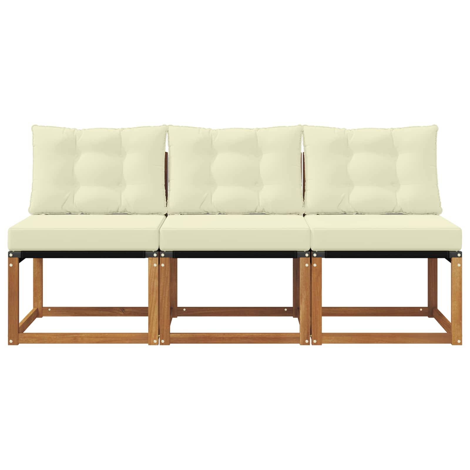 vidaXL 3 Stück Outdoor Mittelsofa