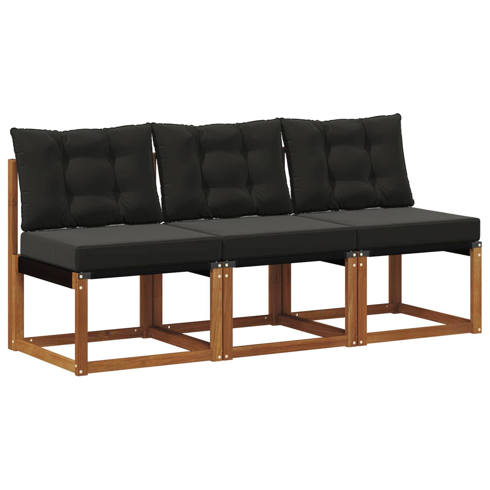 vidaXL 3 Stück Outdoor Mittelsofa