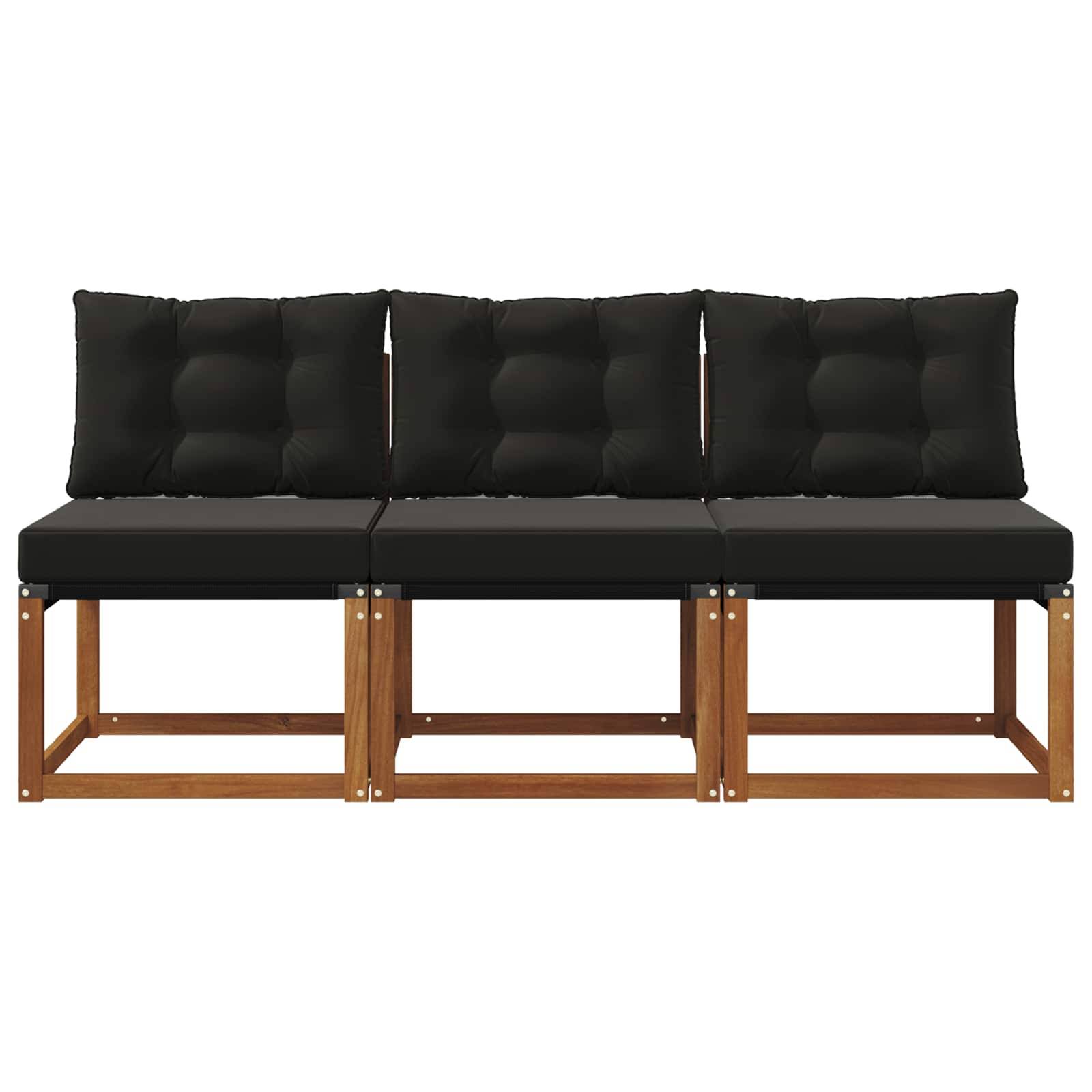 vidaXL 3 Stück Outdoor Mittelsofa