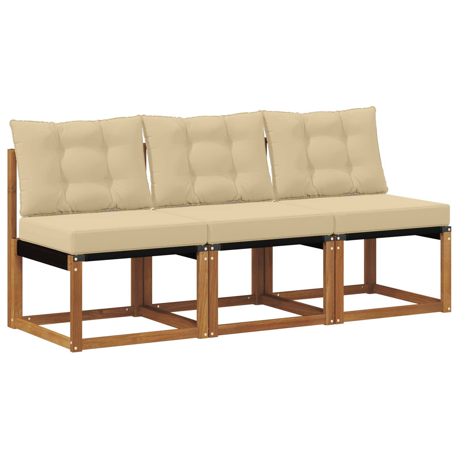 vidaXL 3 Stück Outdoor Mittelsofa