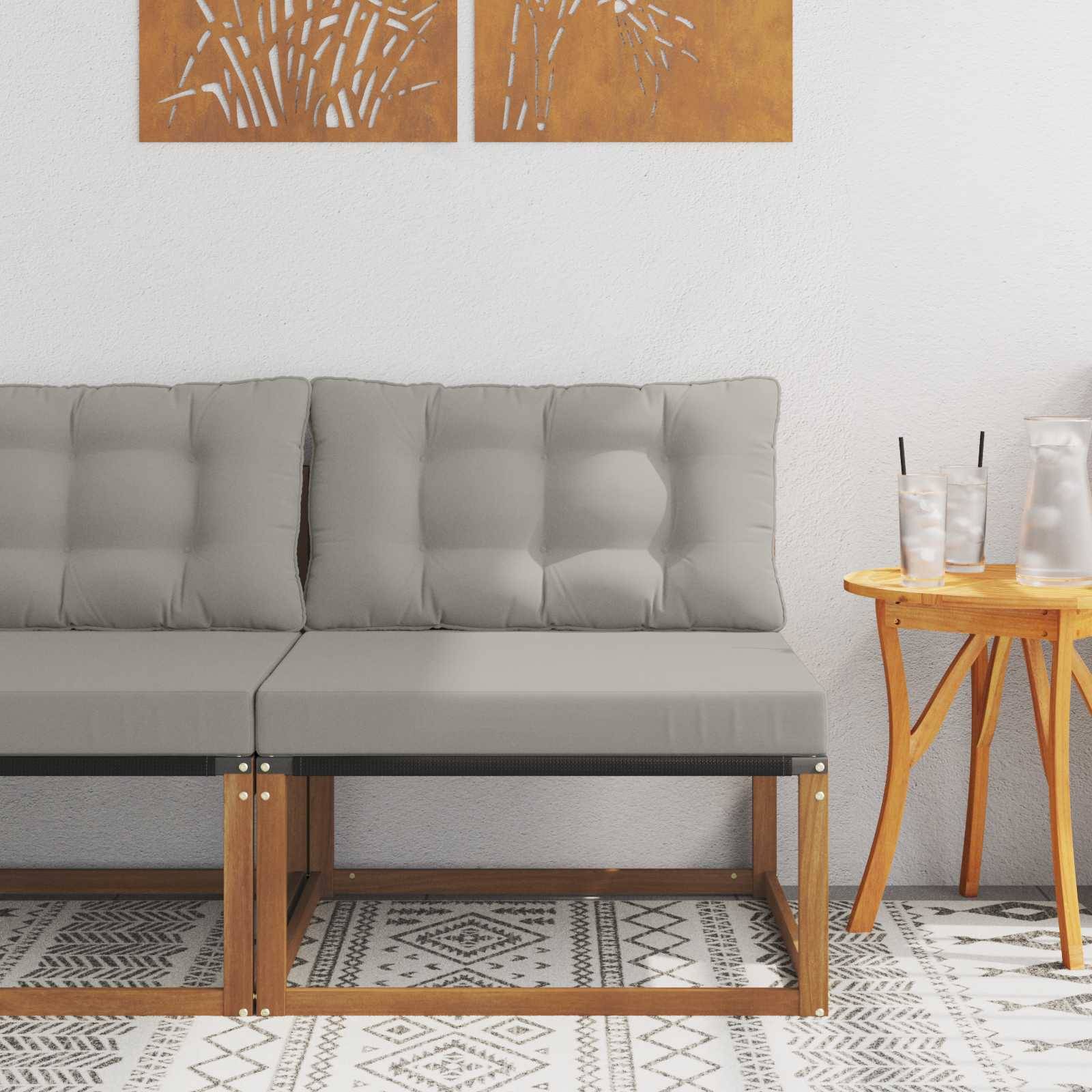 vidaXL Outdoor Mittelsofa Massivholz Akazie Natur