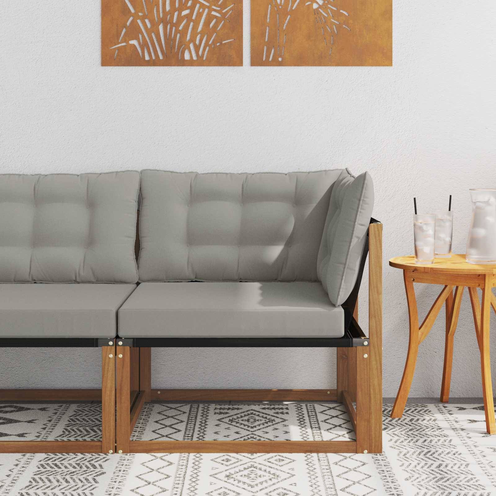 vidaXL Outdoor Ecksofa Massivholz Akazie Natur