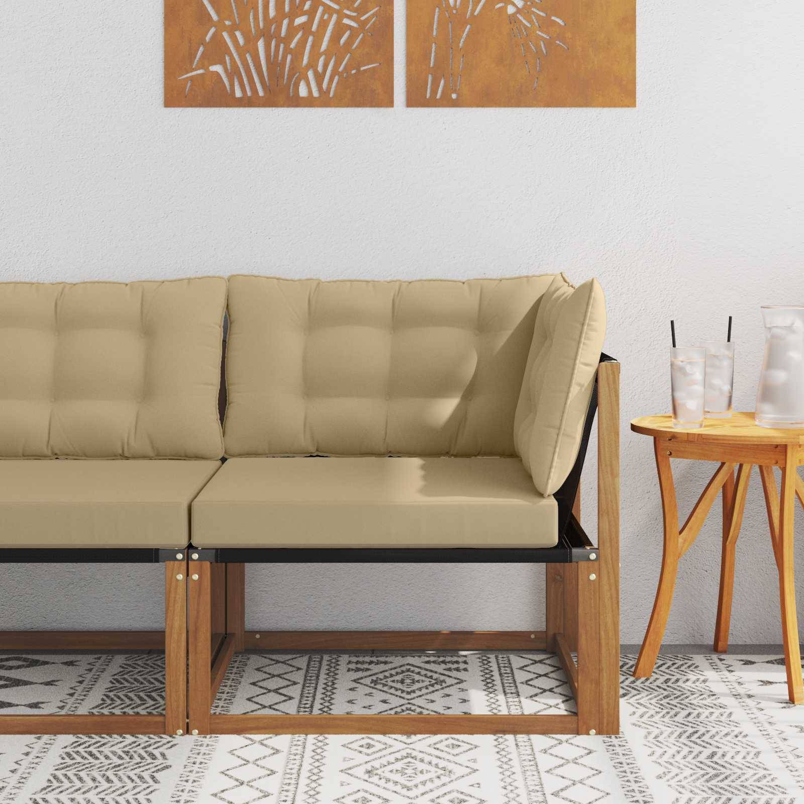 vidaXL Outdoor Ecksofa Massivholz Akazie Natur