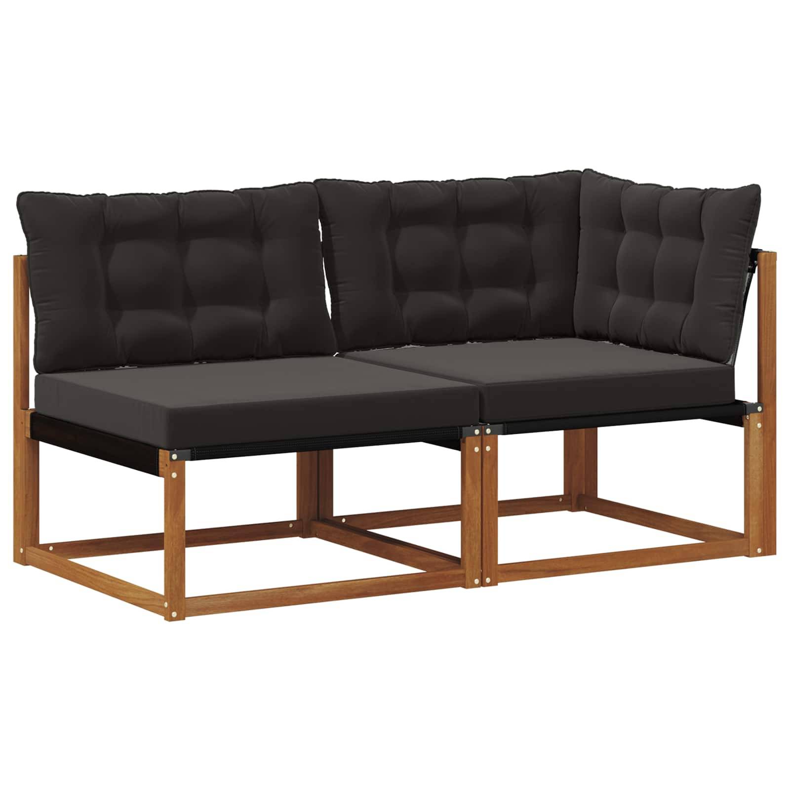 vidaXL Outdoor Mittel- und Ecksofa 7 Stück Natur Massivholz Akazie