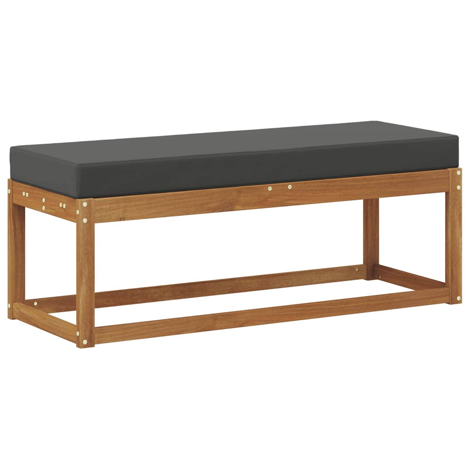 vidaXL Outdoor Hockerbank Natur und Anthrazit 115 x 43 x 45 cm
