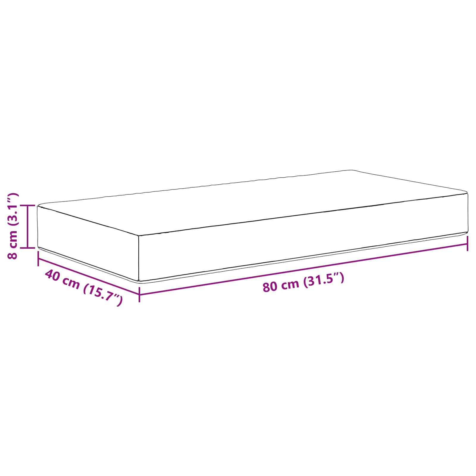 vidaXL Sitzkissen für Outdoor Grün 80 x 40 x 8 cm 100 % Polyester