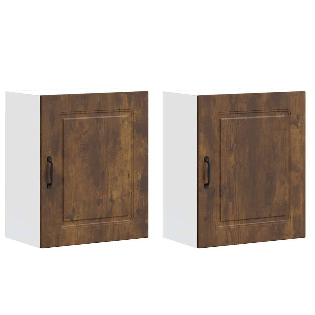 vidaXL Küchen-Hängeschränke 2 Stk. Kalmar Räuchereiche Holzwerkstoff